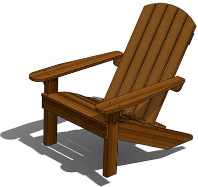 Adirondack Deck Chair, Outdoor Wood Plans, DOWNLOAD