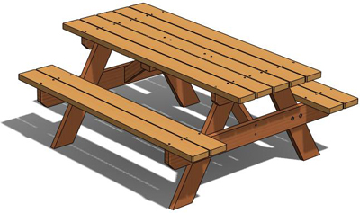Premium Picnic Table, Outdoor Wood Plans, DOWNLOAD